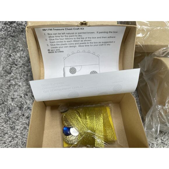 Kids Mini Pirate Treasure Chest Craft Kit Toy Party Favors Bundle Set Of 4 New - Picture 6 of 8